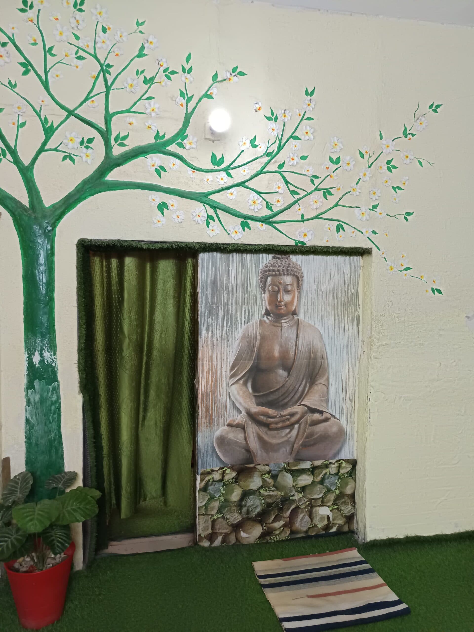 Meditation Area with Buddha Statue